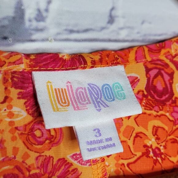LuLaRoe Bianka Orange Floral Kimono, NWT, size 3 (10/12) - Picture 3 of 5
